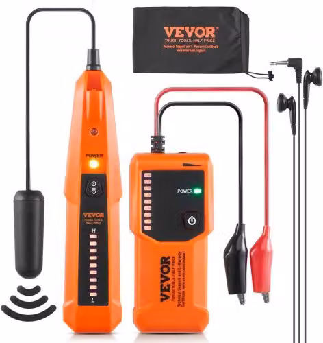 VEVOR Localizzatore di Cavi Sotterranei Arancione con Profondità di Rilevamento fino a 0,9 metri e Raggio di Rilevamento di 300 metri per Valvole di Irrigazione e Rottura di Fili