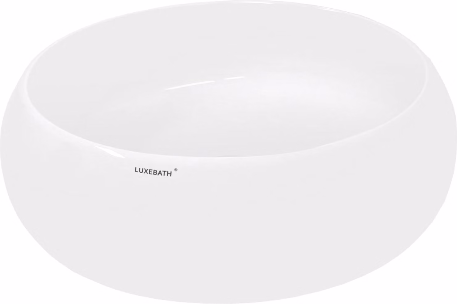 LuxeBath lavabo Lavabo da appoggio rotondo, Ø 35x12 cm, bianco, Vetroceramica