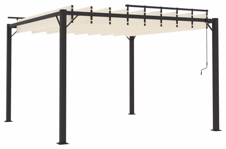 Pergola con tetto a lamelle orientabili - 3 x 3 metri - struttura in alluminio
