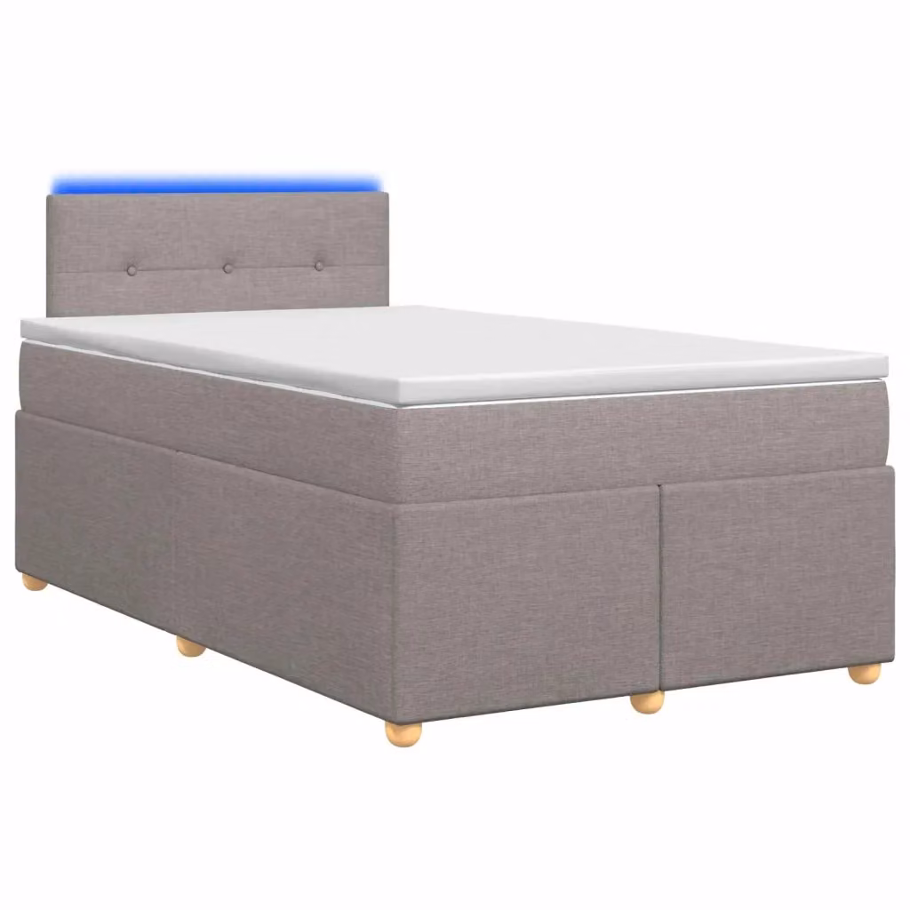 Letto box spring ibrido vidaXL con materasso a molle insacchettate e base contenitore, colore tortora, L/P: 120 x 200 cm – 2