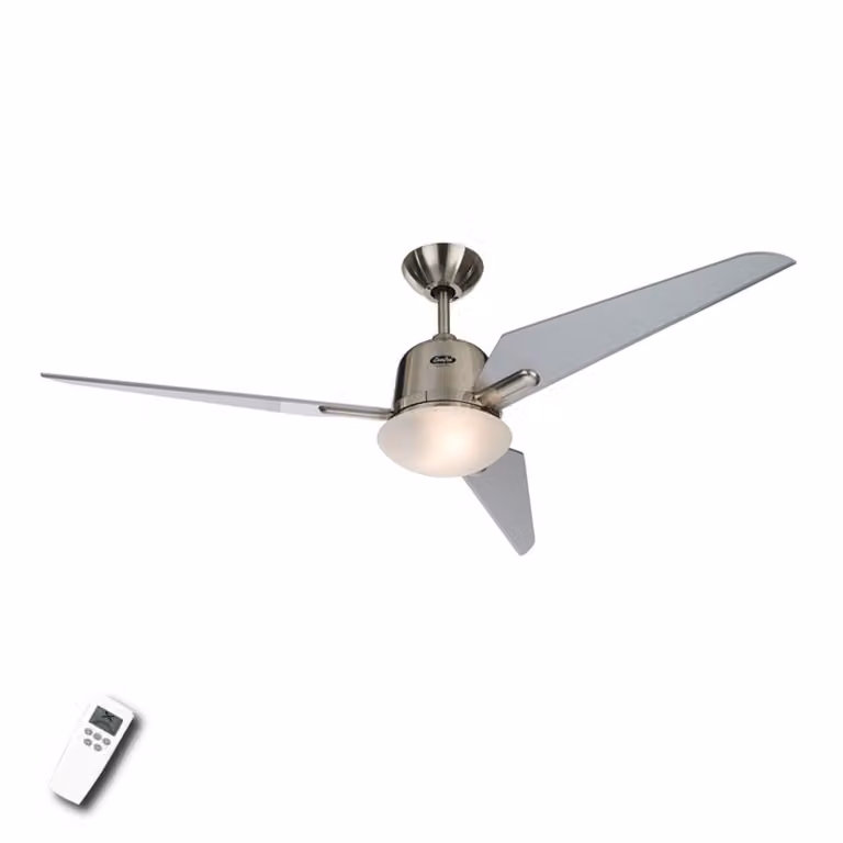 CasaFan Ventilatore da soffitto ECO AVIATOS, Ø 132 cm, argento, DC, silenzioso AVIATOS, Alluminio / Grigio / Zincato, Soggiorno / Sala da pranzo, Legno, Moderno