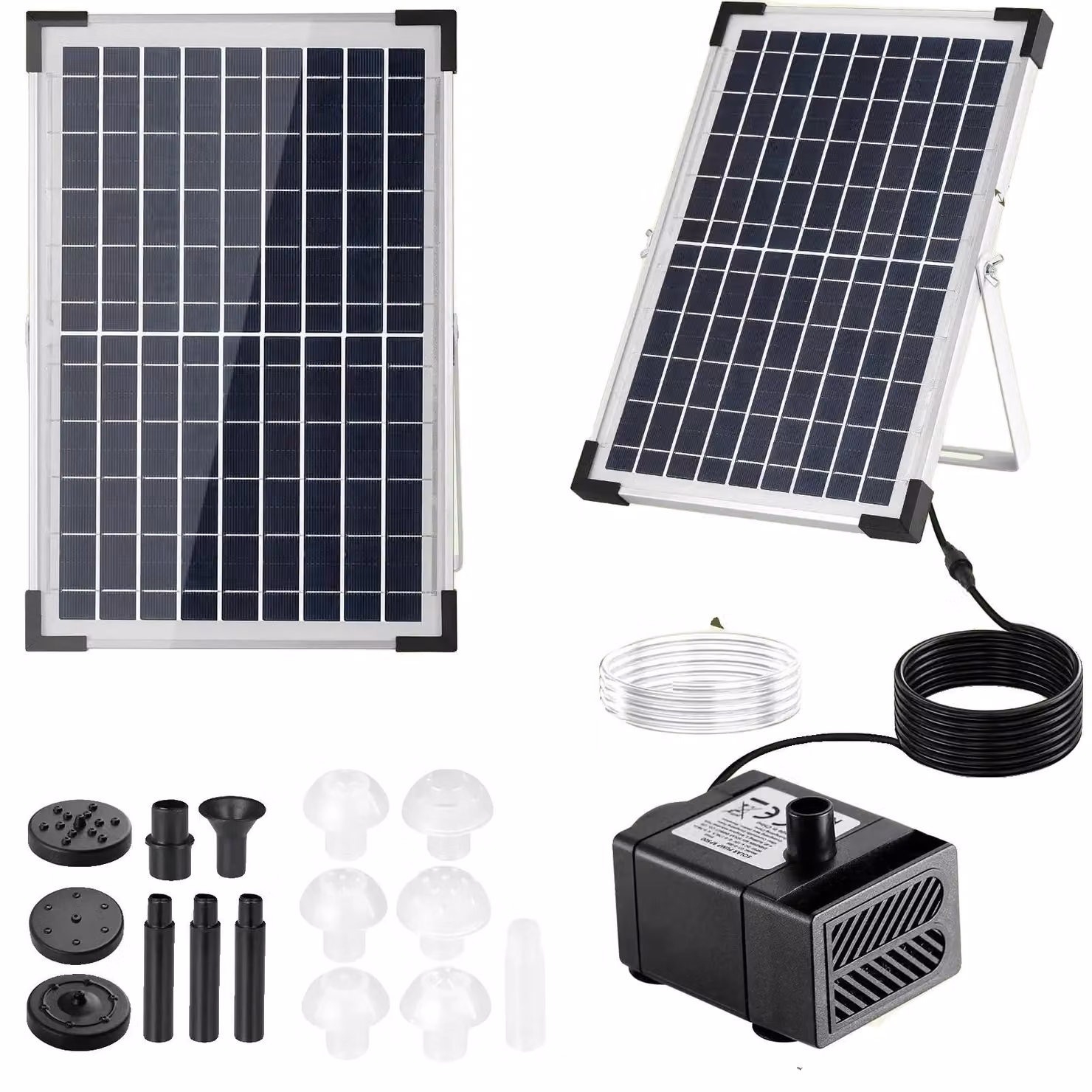 Fontana solare, 9 getti, flusso potente, 10-12W