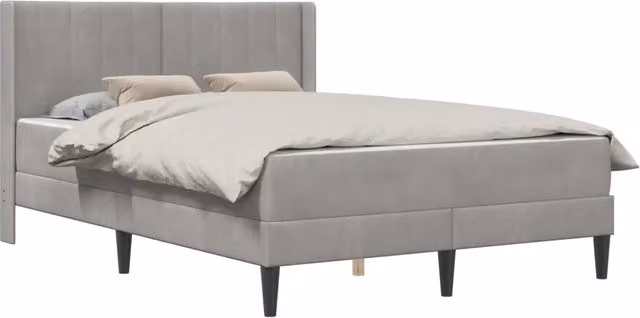Letto matrimoniale | Letto per adulti | Struttura letto con materasso Grigio Chiaro 120 x 200 cm