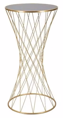 Mauro Ferretti Tavolinetto Tower New Ø 50x100 cm in Metallo Dorato