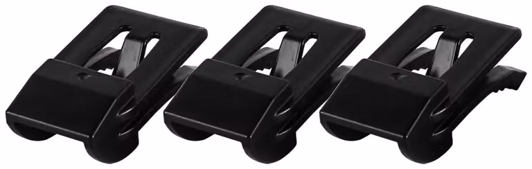 Set di 3 clip di fissaggio per pannelli solari, in plastica PE, colore nero