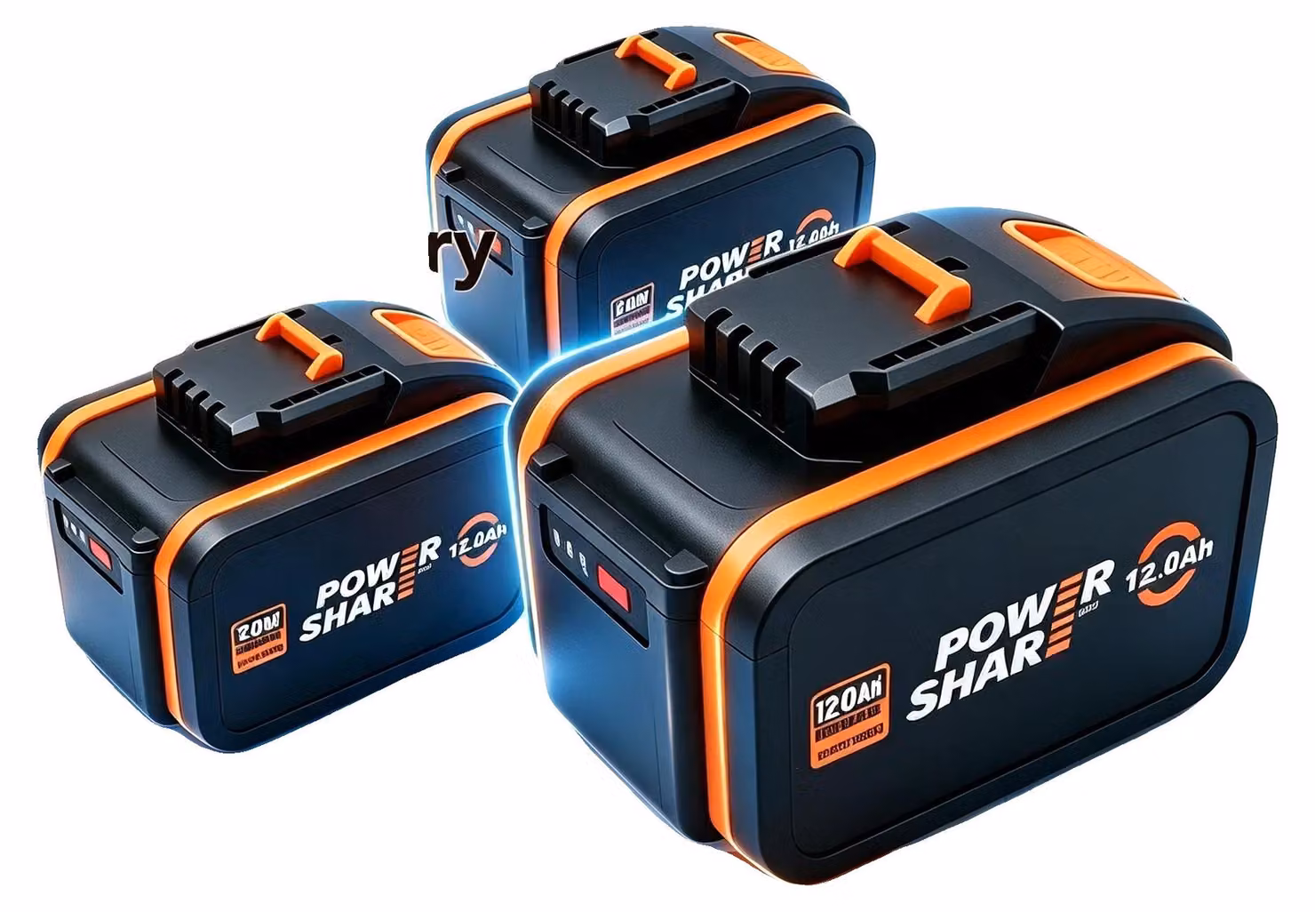 Batterie di ricambio, 20V, capacità 12000mAh, compatibili con Worx, confezione da 3 pezzi