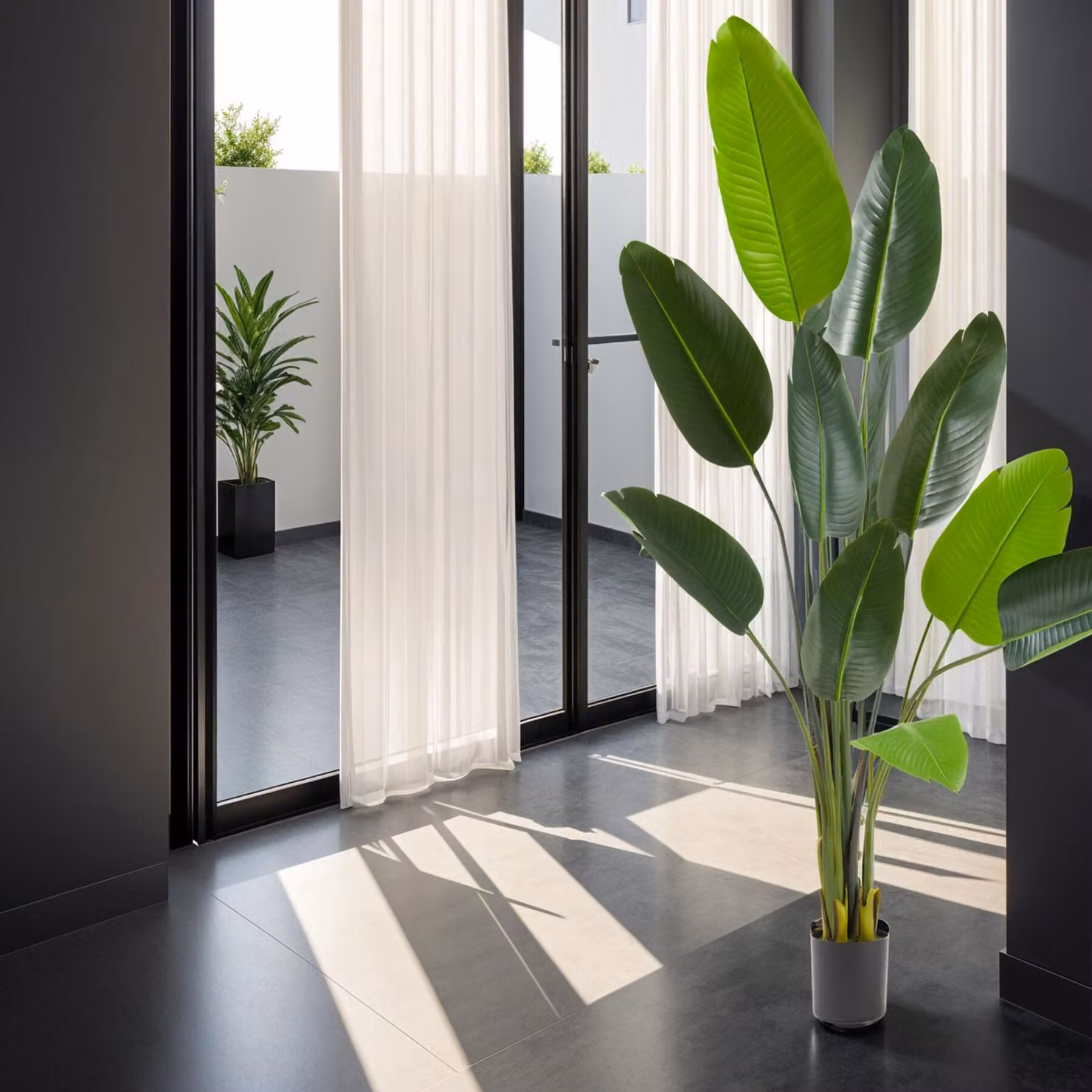 Pianta artificiale Strelitzia Tropic verde di tectake, altezze 160 cm – 2