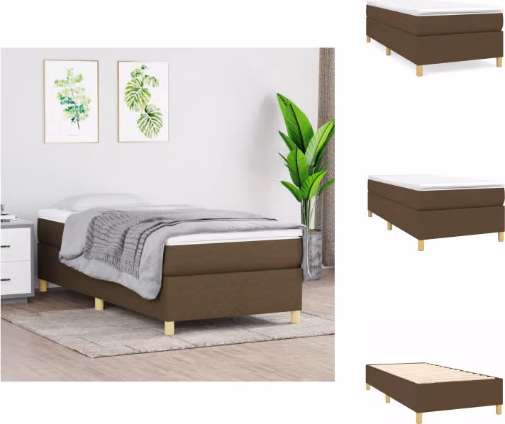 vidaXL Letto a molle insacchettate marrone scuro 80x200 cm in tessuto - Letti & strutture letto