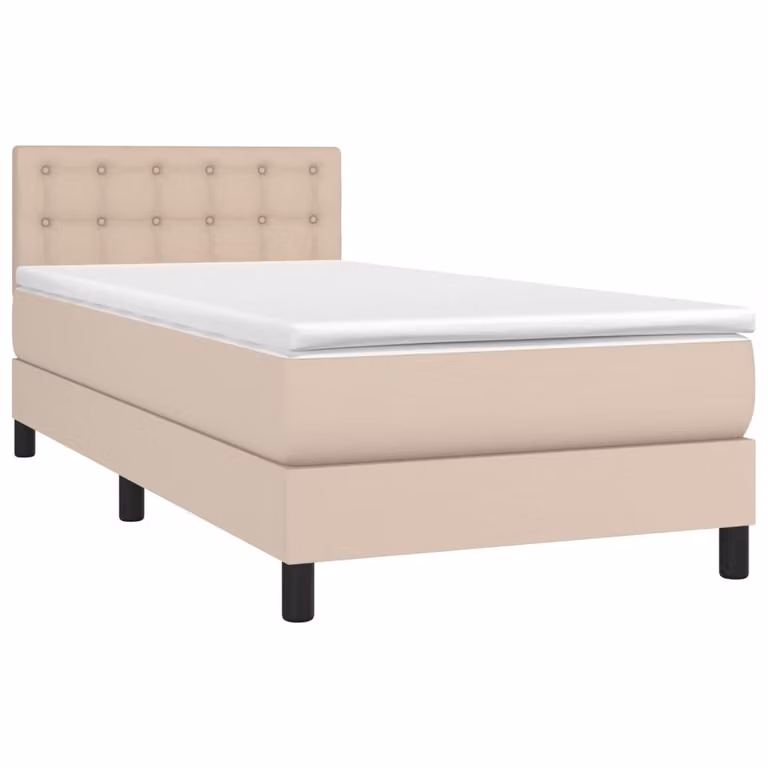 Giroletto a Molle con Materasso Cappuccino 100x200cm Pelle finta