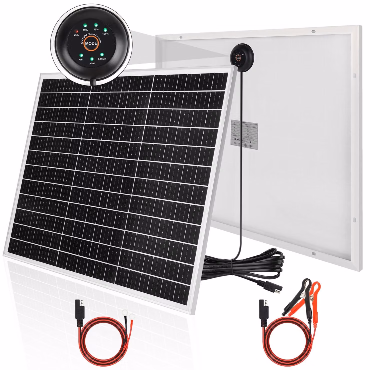 Pannello solare monocristallino - Potenza: 50 W - Sistema a 12 Volt