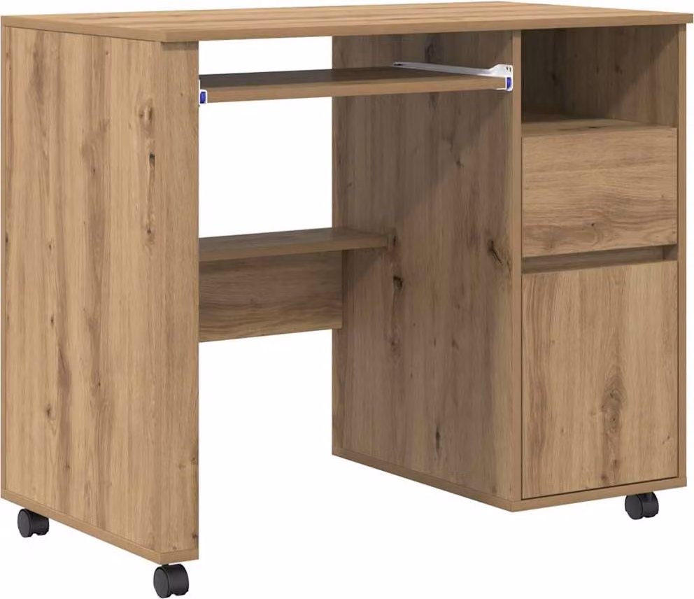 Scrivania con Ruote Rovere artigianale 91 x 50 x 77 cm