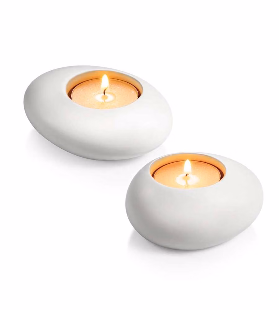 Tescoma Supporto Tealight Ceramica Smaltata Bianca - 2 pezzi
