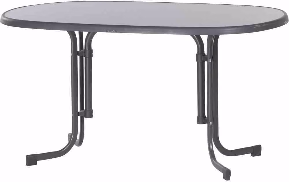 Sieger tavolo da giardino Boulevard telaio 252/G tavolo 90 x 140 cm grigio pieghevole, piano decorativo ovale