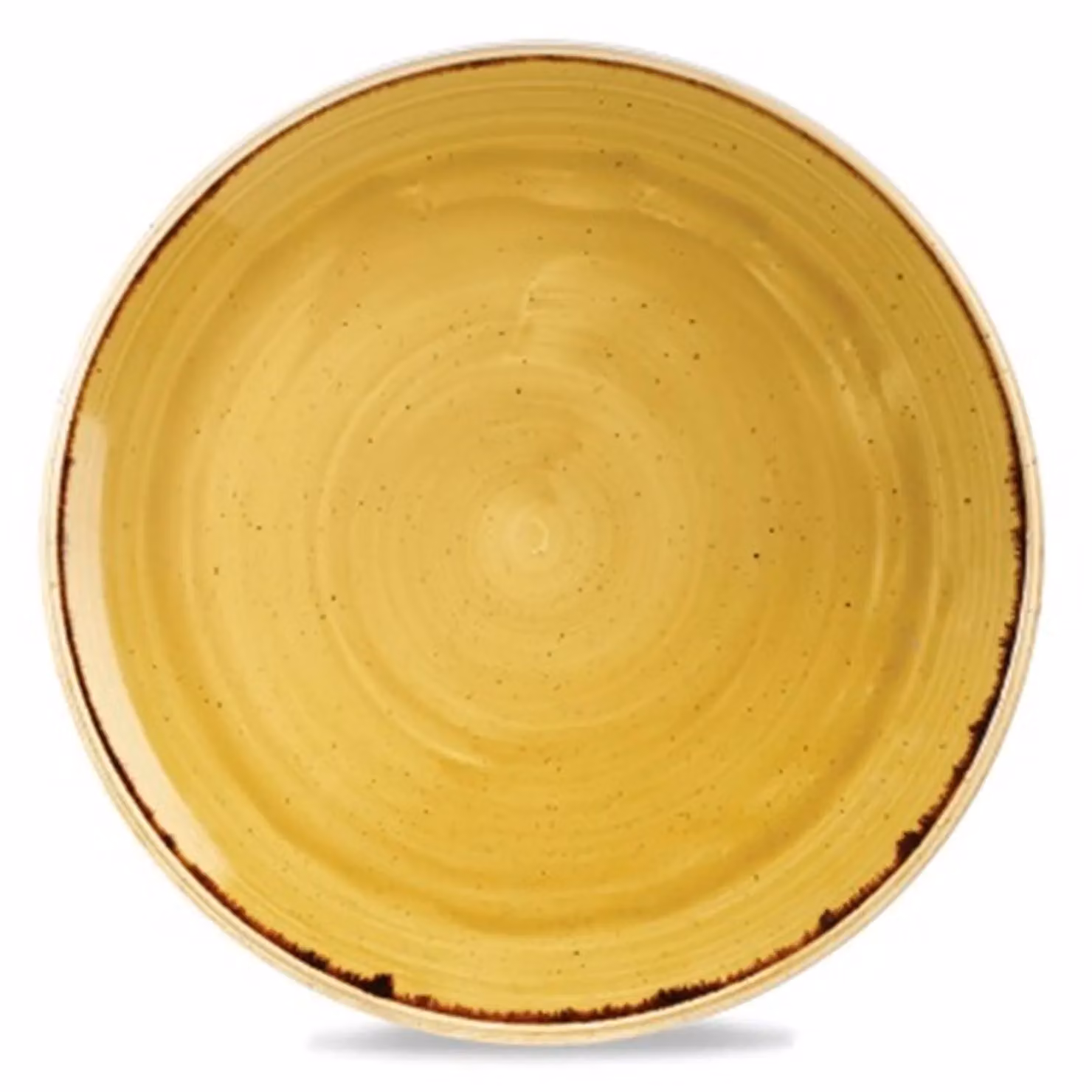 Piatto piano in porcellana giallo stone, diam. 32cm, 12 pezzi