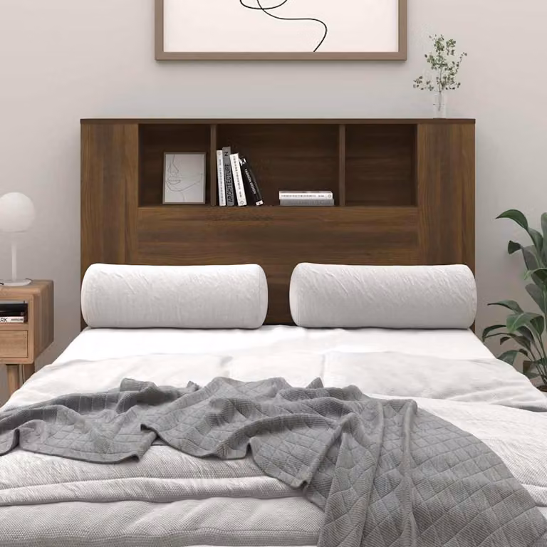 Testiera con scomparti integrati vidaXL in legno Rovere Marrone L: 120 cm, P: 18,5 cm, H: 102,5 cm