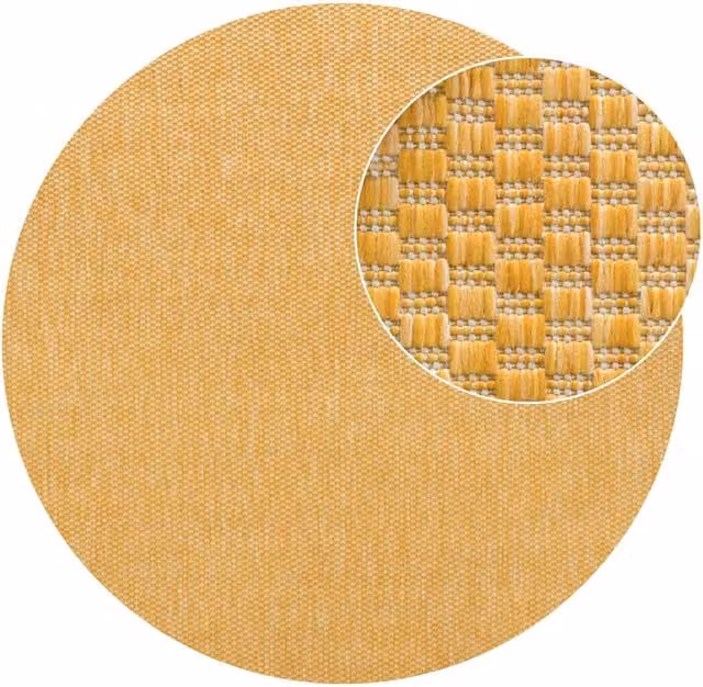 Tappeto rotondo Venezia giallo per interni ed esterni, Diametro: 160 cm