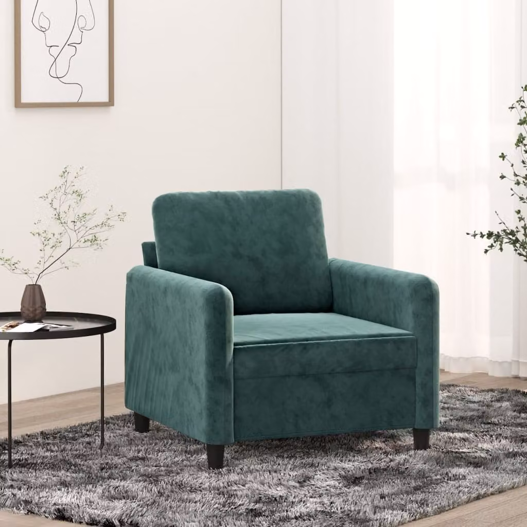 Maison Exclusive - Poltrona verde scuro 60 cm velluto