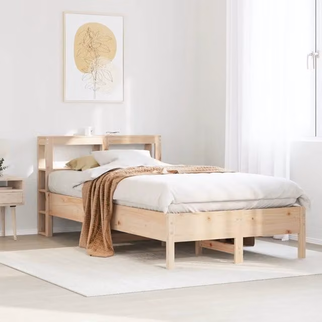 Letto senza Materasso-Struttura Letto 120x200 cm in Legno Massello di Pino 483264