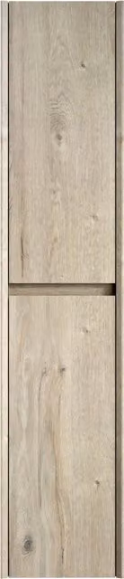 Armadietto da bagno a parete salvaspazio ¨C Minimal ¨C Rovere crema, 30x30x140, 2 ante, ripiani interni