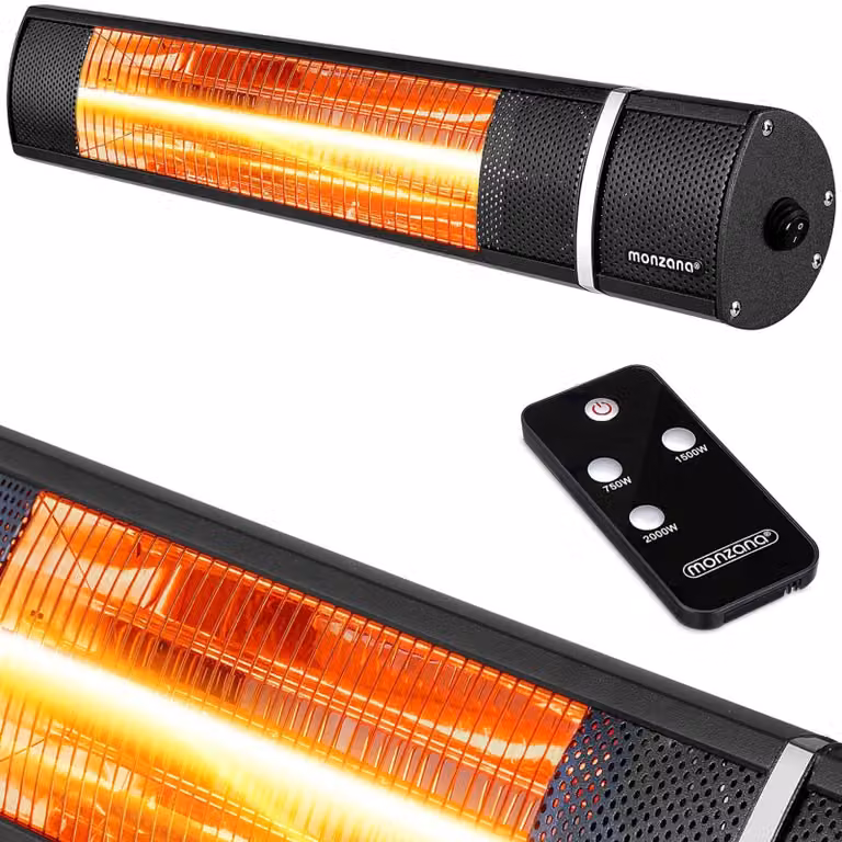 Riscaldatore a infrarossi per esterni, 2000 W, nero, IP55