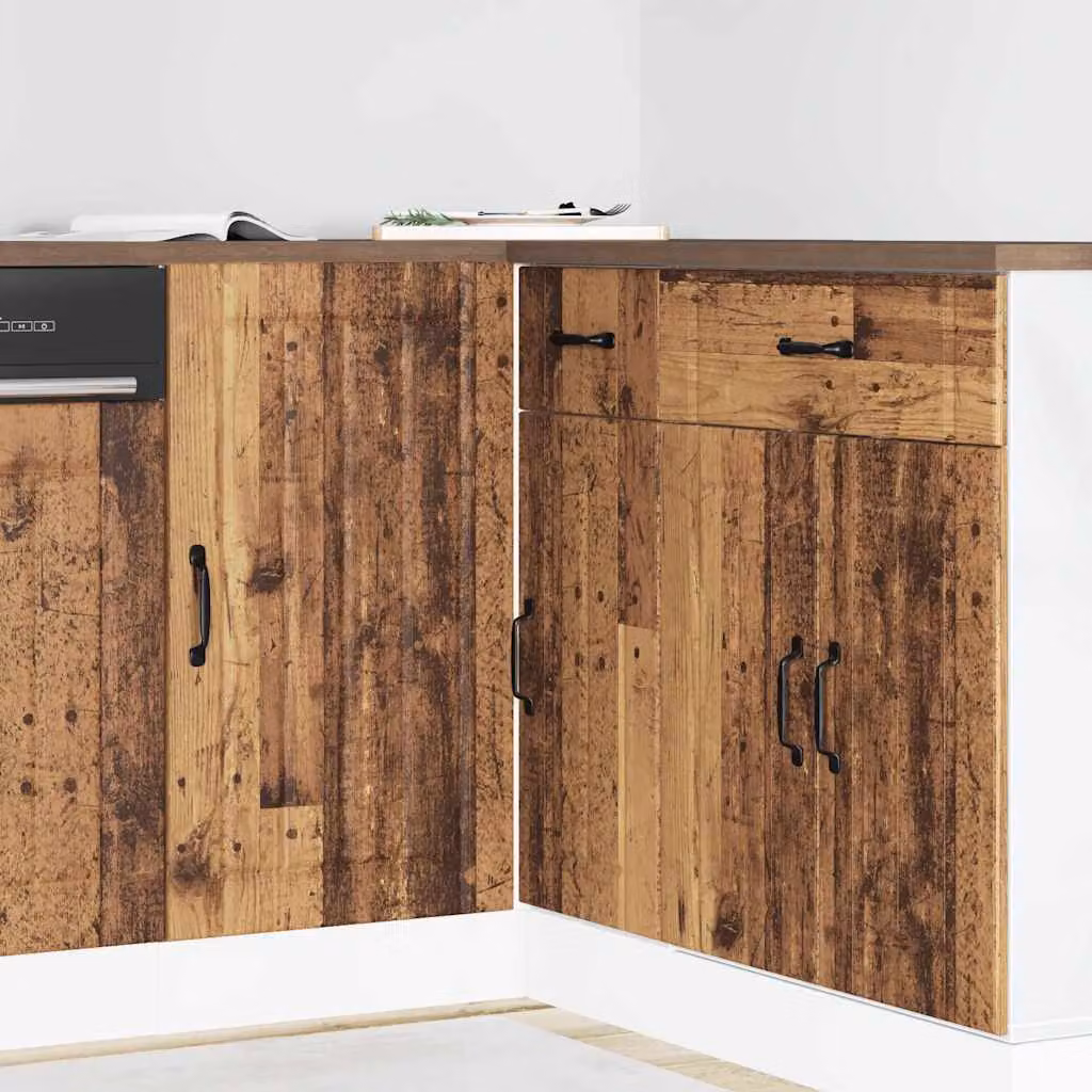 Base da cucina mobile vidaXL Lucca in legno multistrato marrone con modulo per lavello e ante a battente