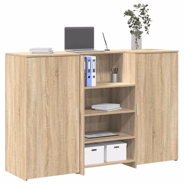 vidaXL Banco Reception in Rovere Sonoma, Legno Multistrato Marrone Opaco, L 155 x P 50 x H 103,5 cm