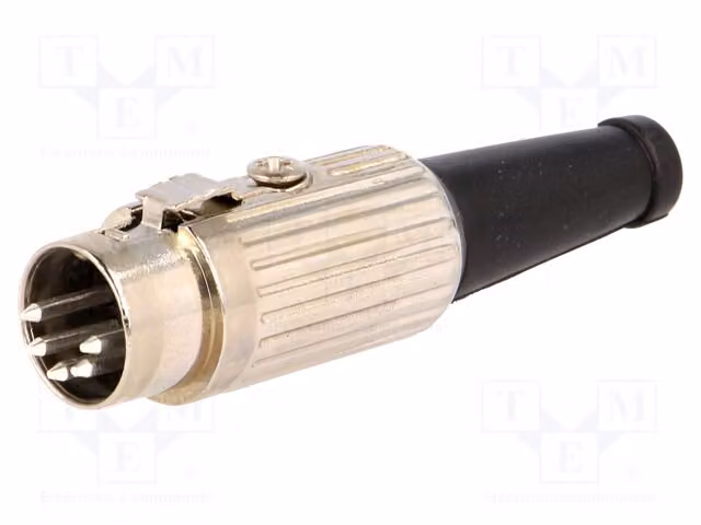 1 connettore DIN: 180°, dritto, con 5 pin, maschio, per cavi 590-0500, connettore DIN
