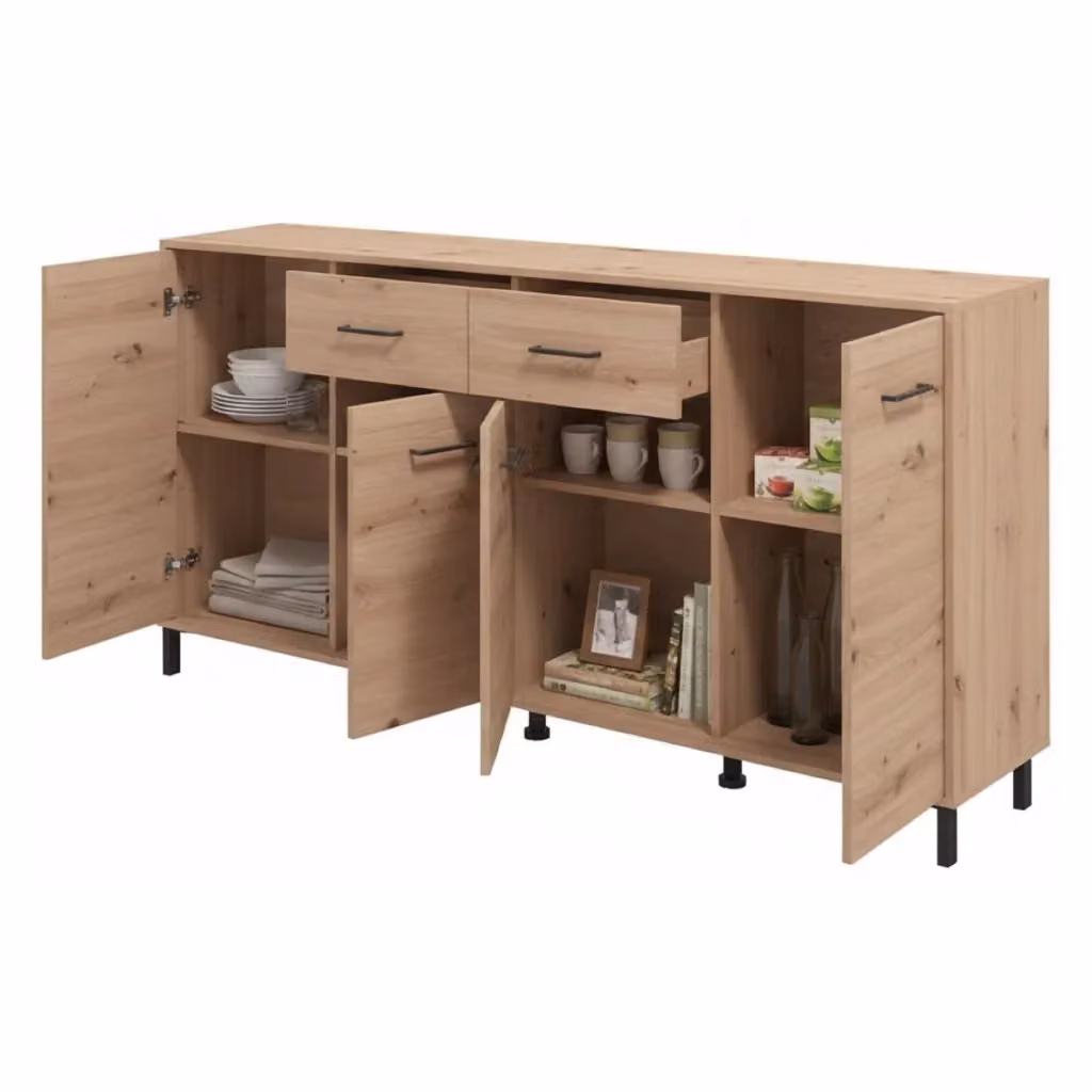 Madia Grondona DMORA con 2 cassetti in rovere nodi marrone L: 183 cm, P: 40 cm, H: 90 cm – 2