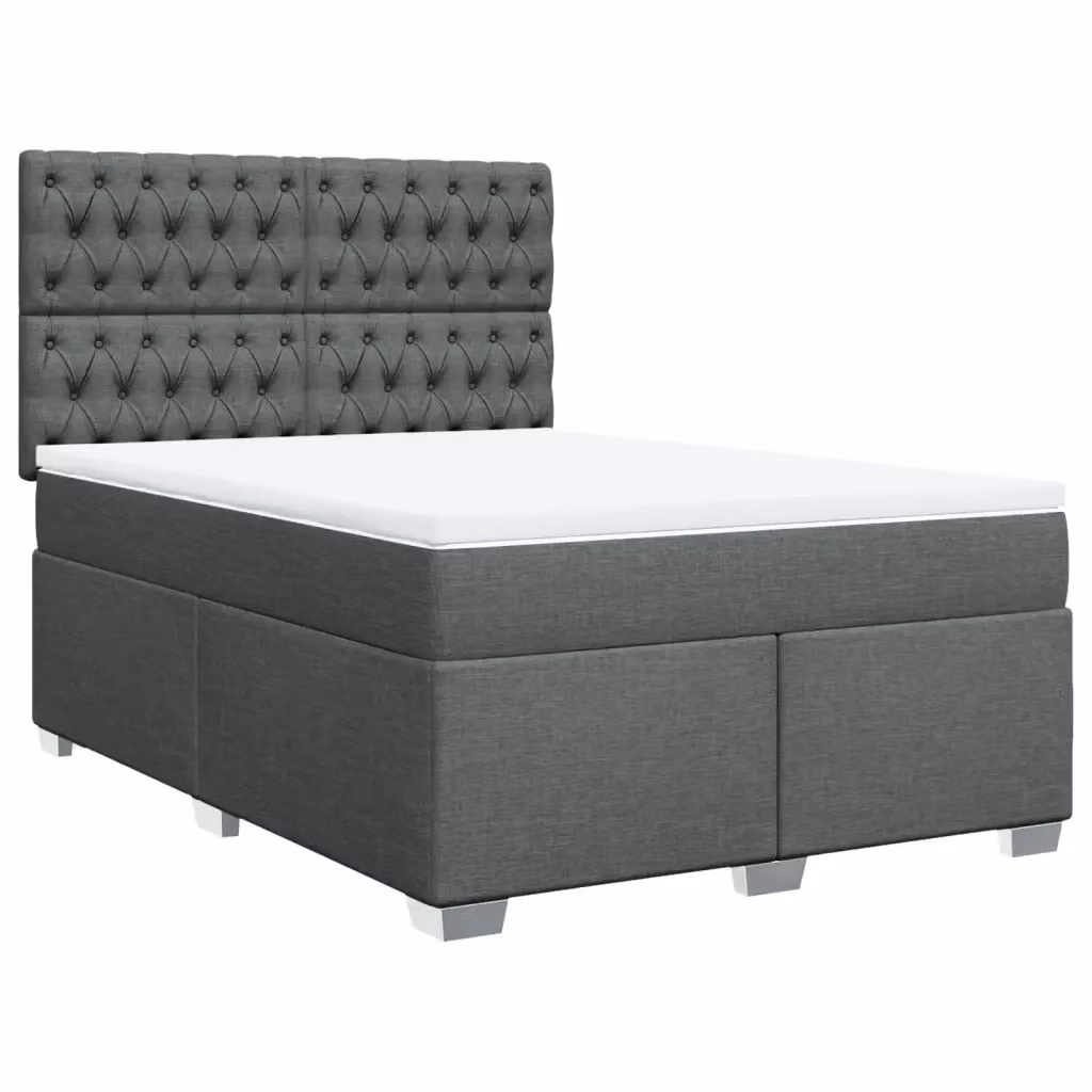 Letto Ibrido con Giroletto a Molle e Materasso vidaXL in Grigio e Bianco L/P: 140 x 200 cm – 2
