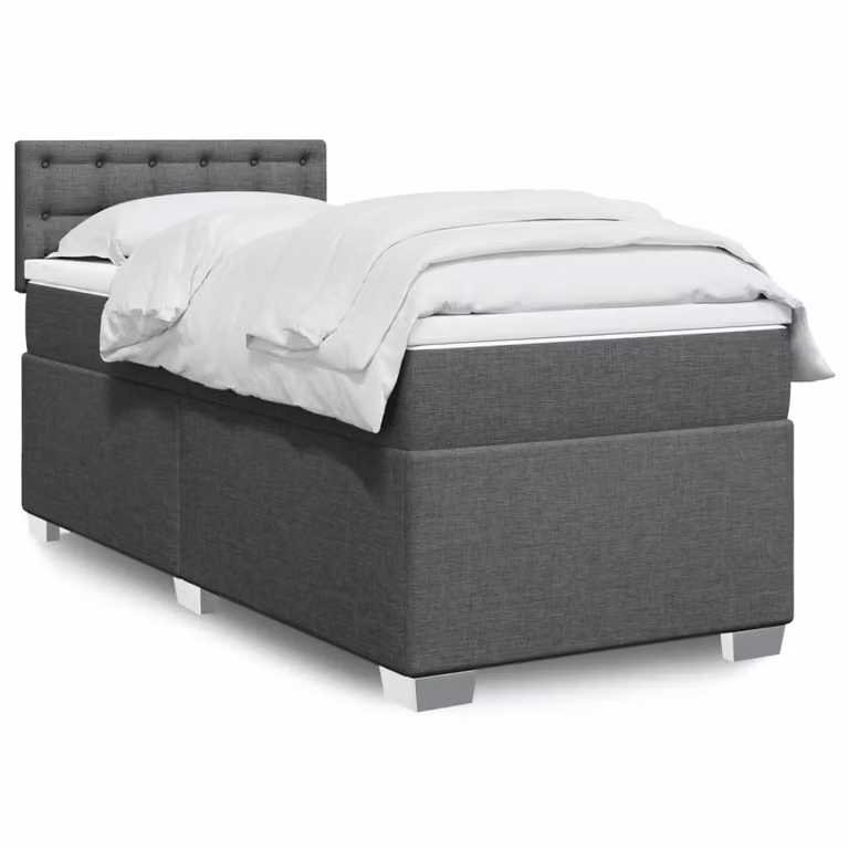 vidaXL Letto Ibrido con Materasso Grigio e Bianco L/P: 100 x 200 cm