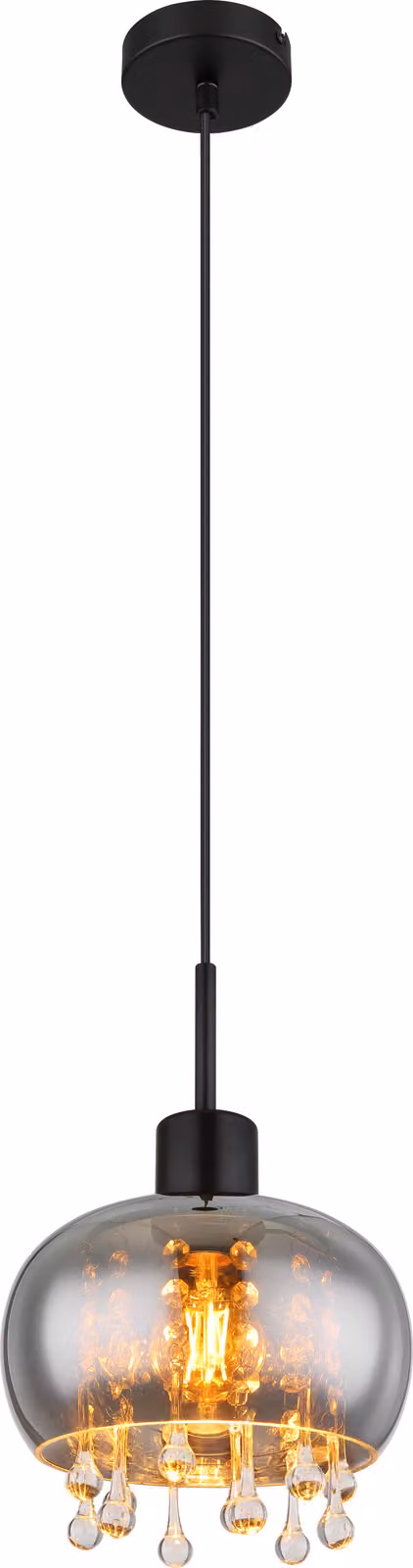 Globo Lighting lampada a sospensione in metallo nero opaco, 1x E27 LED