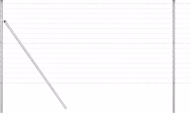 Recinzione da Giardino in Acciaio e PVC Rivestito Argento L: 25 m, H: 1,2 m