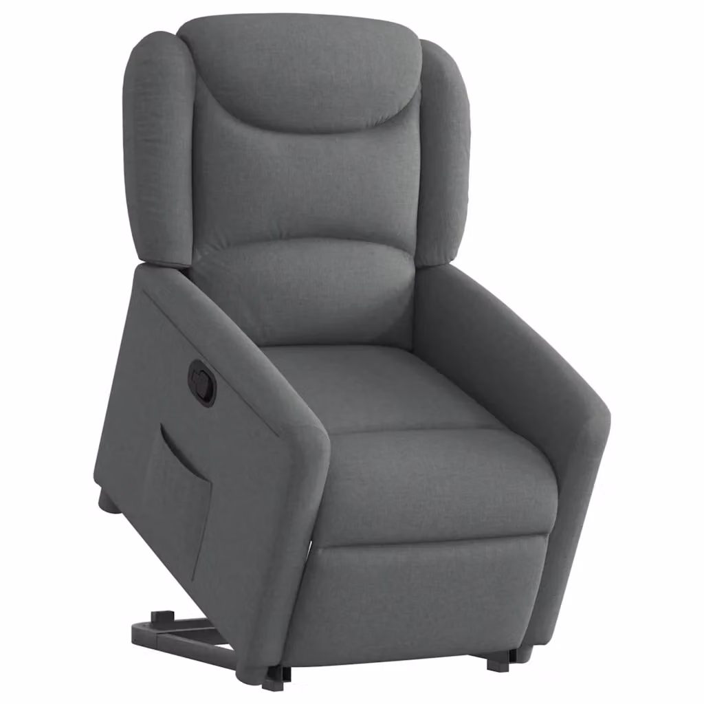 Poltrona Alzapersona Reclinabile con Assistenza Elettrica vidaXL in Tessuto Grigio – 2