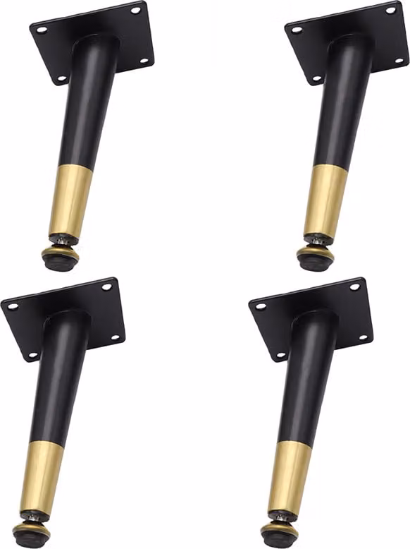INF 4 gambe per mobili - Nero e oro - Cono inclinato 3XL
