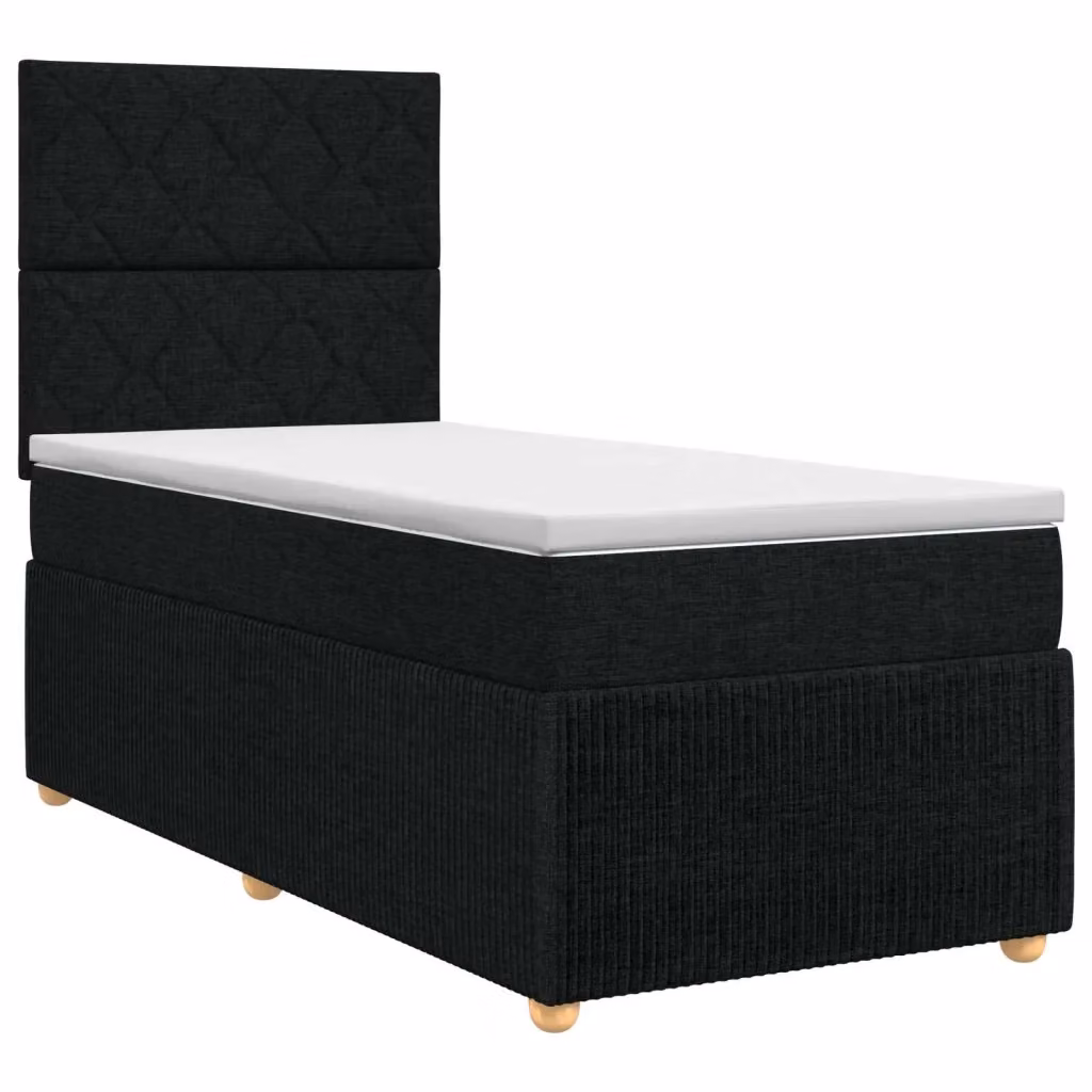 Letto box spring con materasso ibrido vidaXL nero L/P: 100 x 200 cm – 2