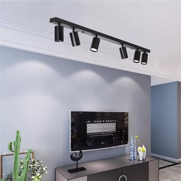 IMMAX PUNTO-6 Faretto a soffitto e a parete, lineare, 6 teste, nero, per sorgente di tipo GU10