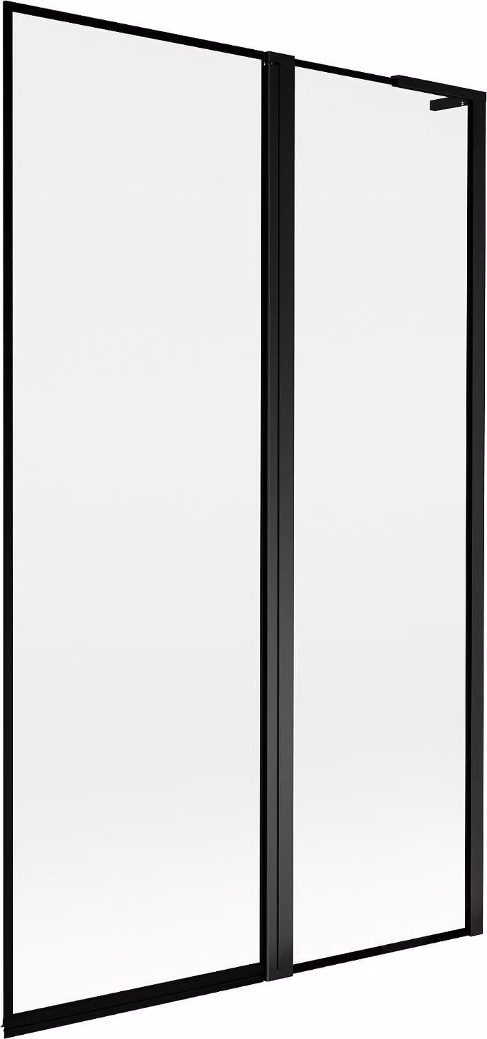 Mexen Mist L paravento da vasca a 2 ante destro 110 x 150 cm, cornice nera, nero - 8A9L-110-011-70-70-P