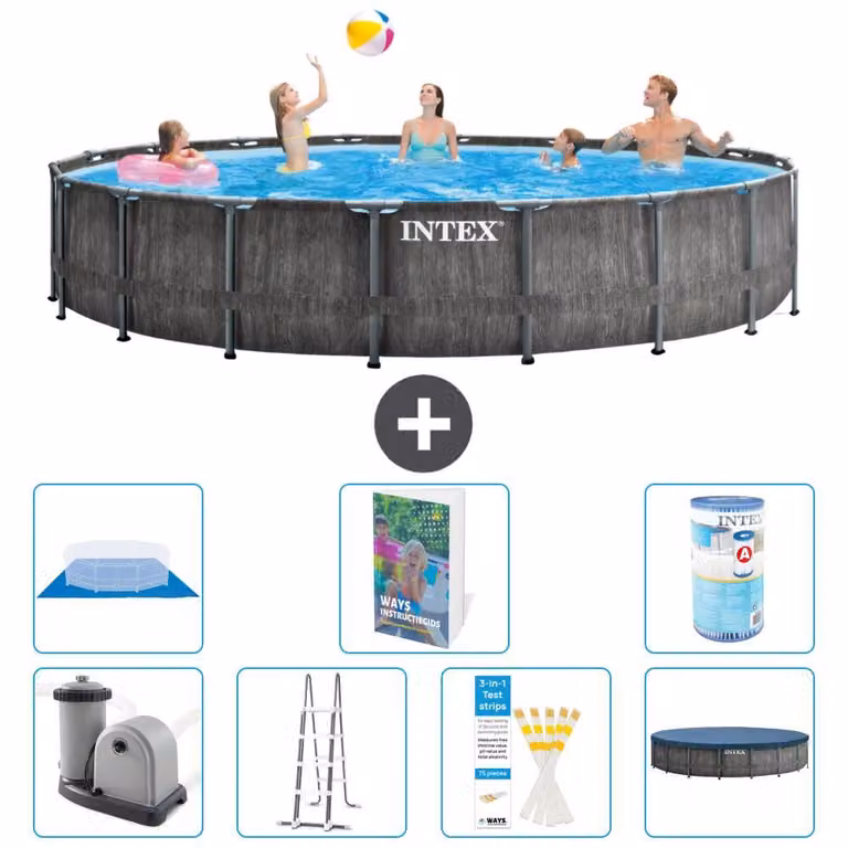 Struttura per piscina a forma di prisma - 549x122 cm - composta da 6 elementi - modello S594