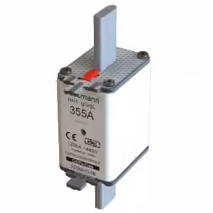Inserto fusibile Eaton, bassa tensione, 355 A, CA 440 V, 120 kA, NH1, gL/gG, IEC, doppio indicatore di stato, linguetta di azionamento sotto tensione 355NHG1B