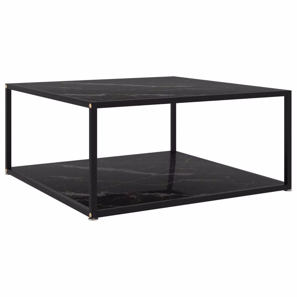 vidaXL Tavolino nero 80x80x35 cm in vetro temperato - Tavolino - Tavolini - Tavolini - Tavoli da caffè