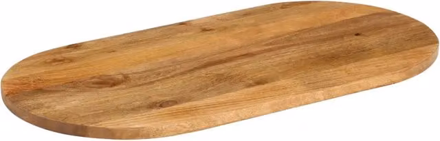 Piano Tavolo | Superficie Tavolo | Piano Scrivania 140x60x3,8 cm Ovale in Legno Massello di Mango