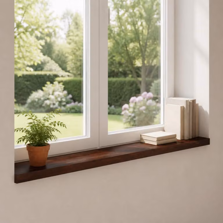 Set di 2 soglie per finestre vidaXL in legno, Marrone, L: 110 cm, P: 20 cm, H: 2 cm