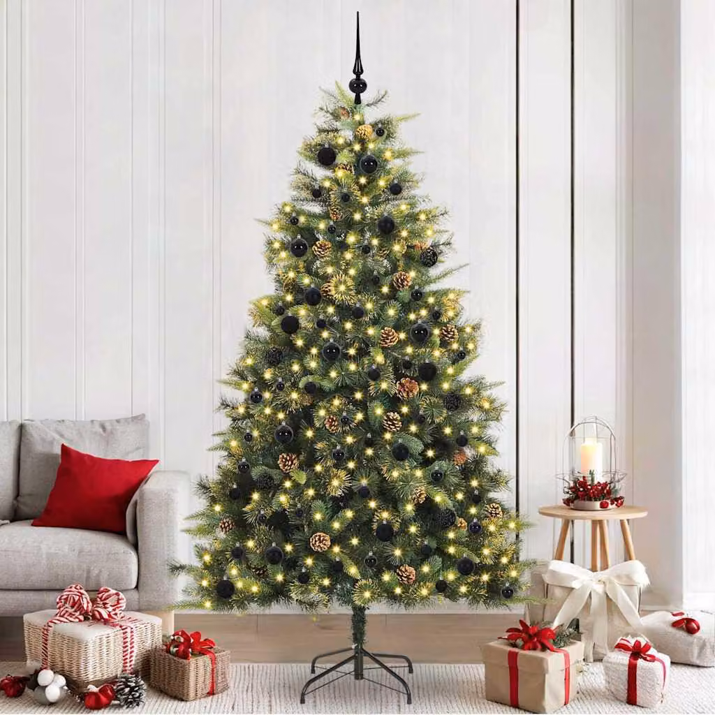 Maison Exclusive - Albero di Natale artificiale pieghevole con pigne, altezza 240 cm