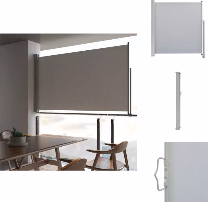 vidaXL Tenda laterale estensibile 140x300 cm grigio - Ombrelloni e tende da sole