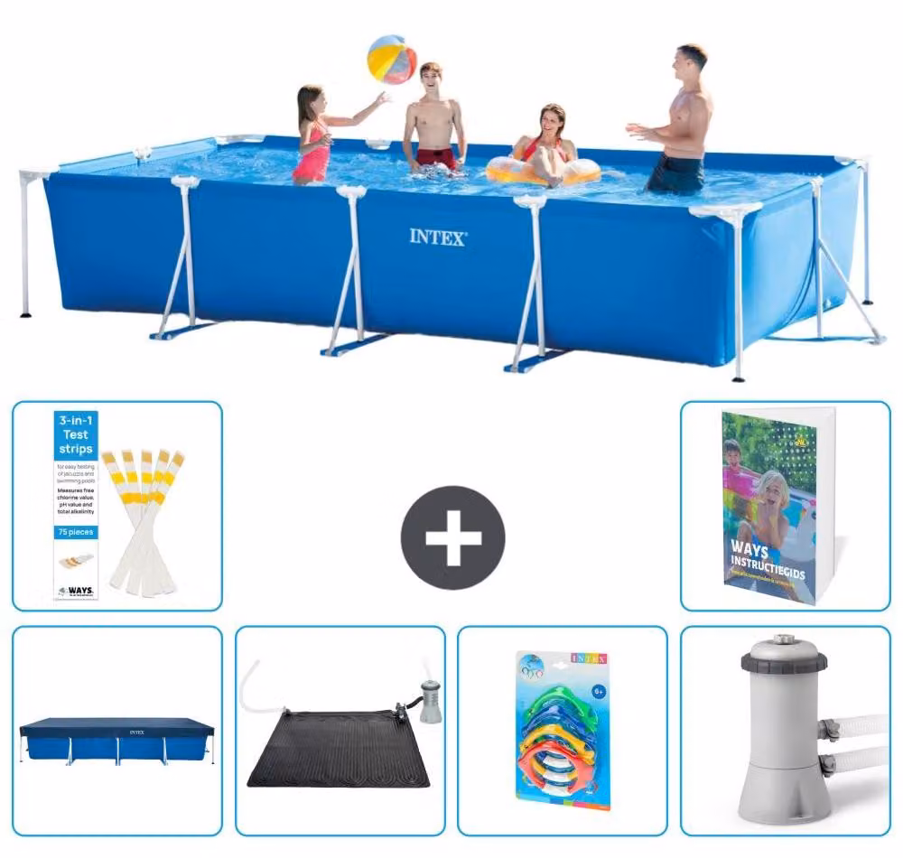 Piscina fuori terra rettangolare - 450x220x84 cm - composta da 5 elementi, modello S37