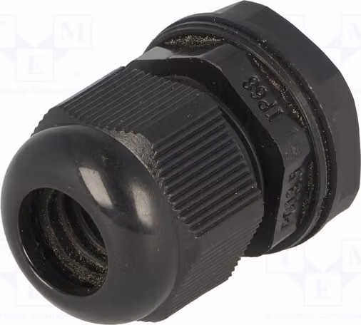 1 x Raccordo per cavo, materiale: plastica nera, grado di protezione IP68, UL94V-2, modello EG-13.5 n