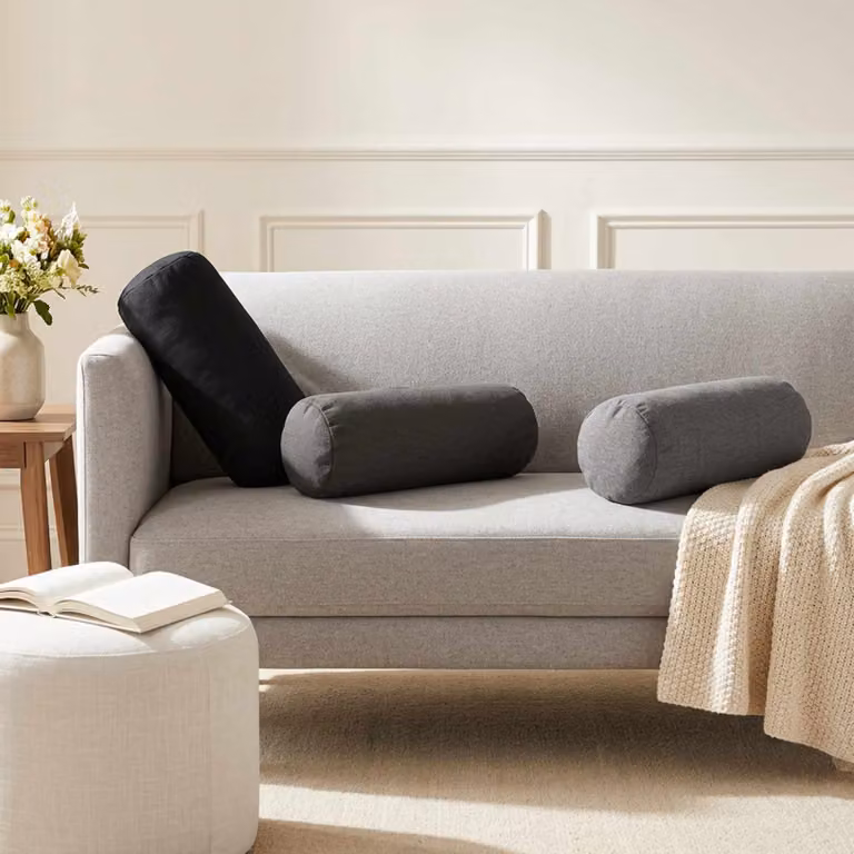 vidaXL Cuscino con cuscino HEERLEN 2 pz Grigio Chiaro Tessuto