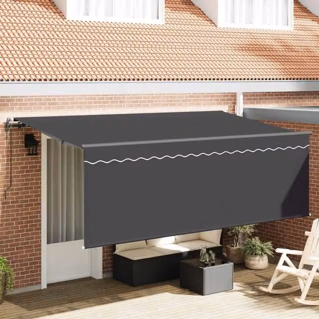 Tenda retrattile Antracite 400 x 200 cm Poliestere e Alluminio 3329804