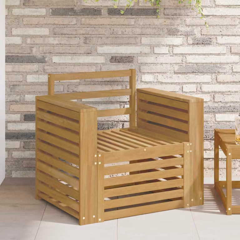 Set di divani da esterno moderni vidaXL in legno di acacia massello bianco e marrone