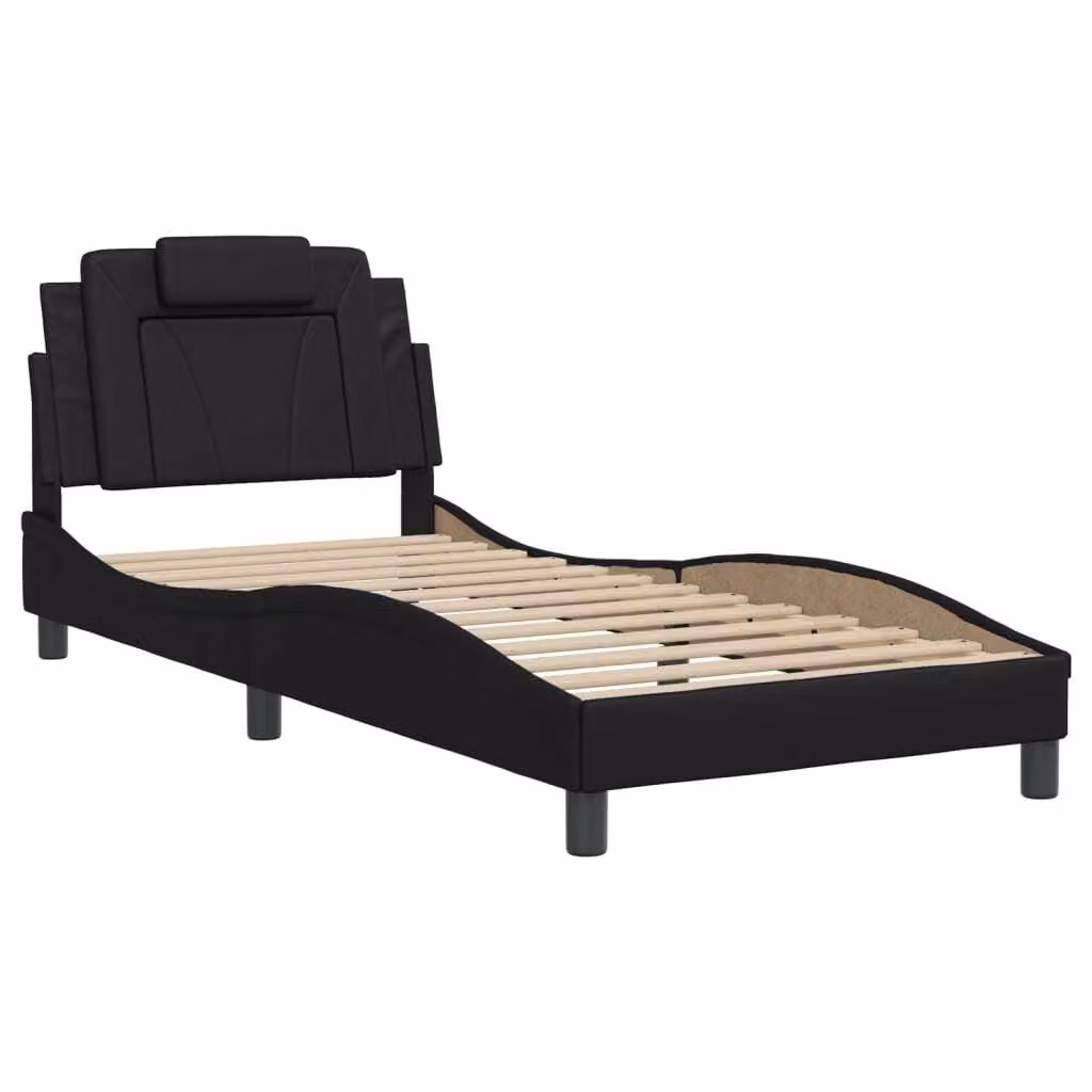 Giroletto Viana senza Materasso Nero 90x190 cm in Pelle finta